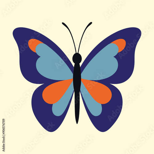 butterfly minimalistic vector on a lite tint background
