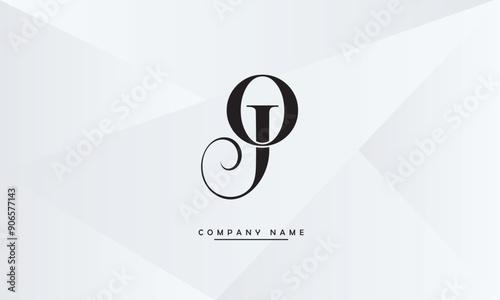 JO, OJ, J, O Abstract Letters Logo Monogram
