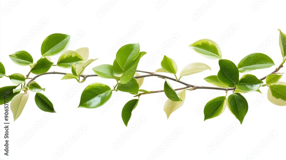 Green leaves and tender stems create a dynamic arc that portrays life and growth Green leaves and tender stems create a dynamic arc that portrays life and growth