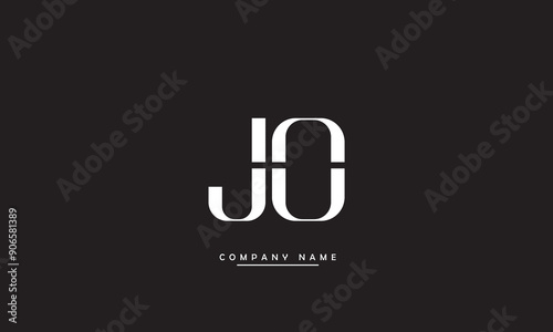 JO, OJ, J, O Abstract Letters Logo Monogram