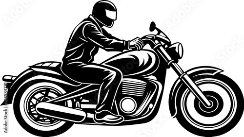 Stylish Motorbike Rider Illustrations: Perfect for Adventure Designs