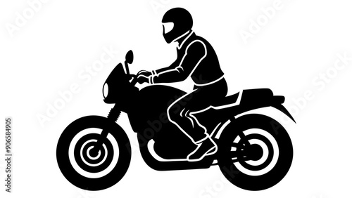 Stylish Motorbike Rider Illustrations: Perfect for Adventure Designs