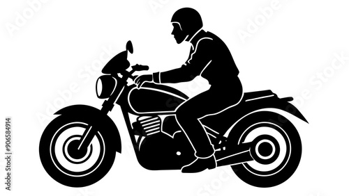 Stylish Motorbike Rider Illustrations: Perfect for Adventure Designs
