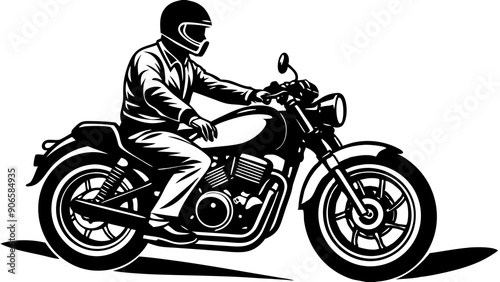 Stylish Motorbike Rider Illustrations: Perfect for Adventure Designs