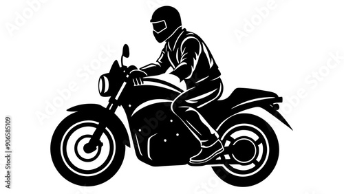 Stylish Motorbike Rider Illustrations: Perfect for Adventure Designs