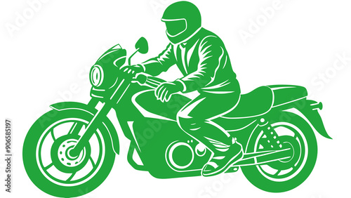 Stylish Motorbike Rider Illustrations: Perfect for Adventure Designs