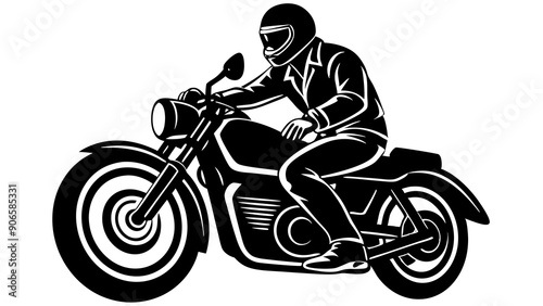 Stylish Motorbike Rider Illustrations: Perfect for Adventure Designs