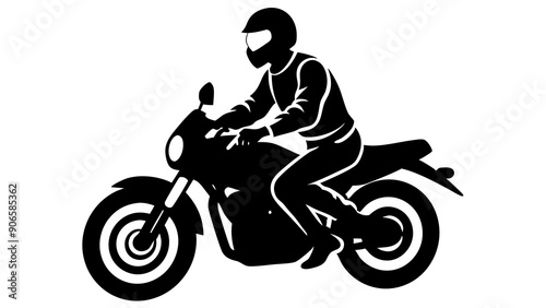 Stylish Motorbike Rider Illustrations: Perfect for Adventure Designs