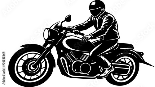 Stylish Motorbike Rider Illustrations: Perfect for Adventure Designs