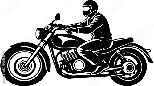 Stylish Motorbike Rider Illustrations: Perfect for Adventure Designs