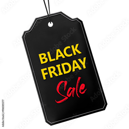 Advertising price tag, Black Friday Sale, 3d style isolated on transparent background photo