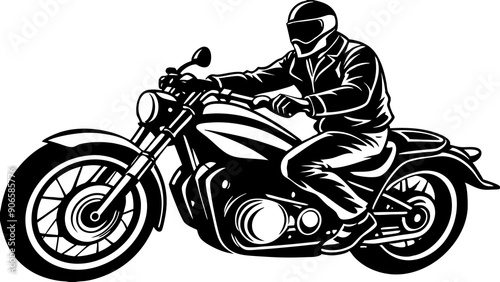 Stylish Motorbike Rider Illustrations: Perfect for Adventure Designs