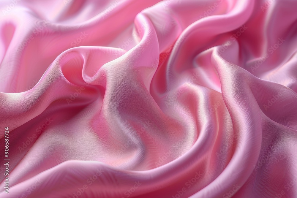 Obraz premium Soft Pink Fabric with Ruffled Texture