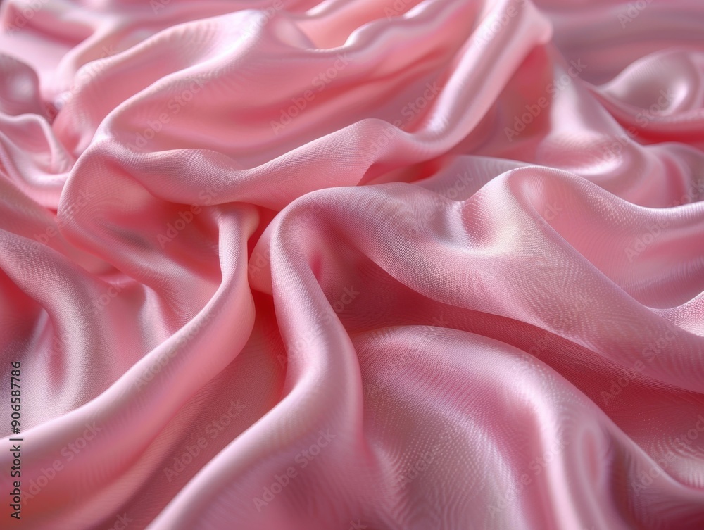 Obraz premium Pink Shiny Satin Fabric, Soft Texture, Silky Appearance
