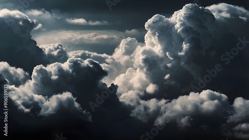 AI-generated image of black clouds with a transparent background. The clouds are dark and foggy, starting from the bottom periphery and expanding to the left and right, gradually lightening