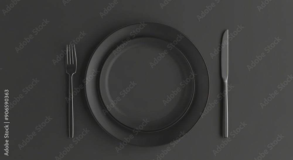 In this mockup, a blank dark checklist is placed on a plate with cutlery, top view, isolated, and rendered using 3D software. Detailed cutting outs on the table ware show the food template. In this mockup, a blank dark checklist is placed on a plate with cutlery, top view, isolated, and rendered using 3D software. Detailed cutting outs on the table ware show the food template.