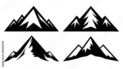 High-Quality Mountain Peaks Silhouette for Adventure and Travel Designs