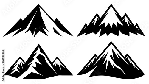High-Quality Mountain Peaks Silhouette for Adventure and Travel Designs © ArtWorld