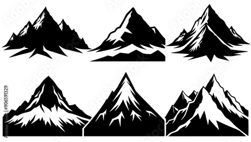 High-Quality Mountain Peaks Silhouette for Adventure and Travel Designs