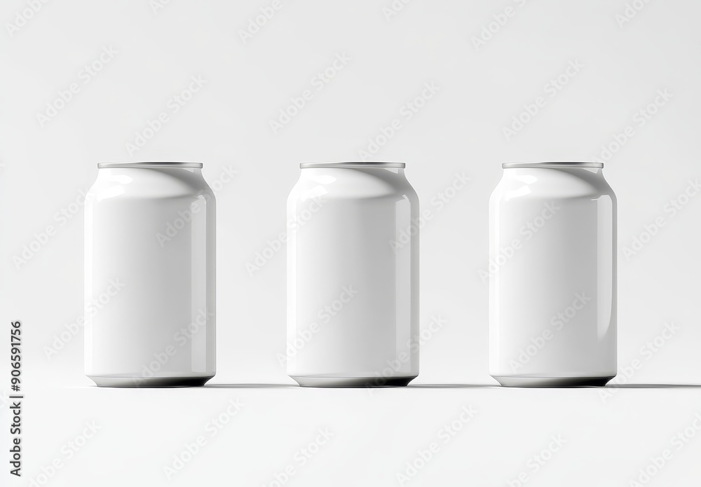 Mockup of a white background slim soda can on a blank white background Mockup of a white background slim soda can on a blank white background