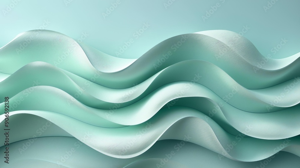 Fototapeta premium Abstract Wave Texture in Green and White