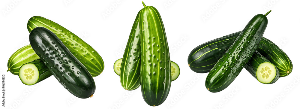 Collection of different Cucumber on transparent background Collection of different Cucumber on transparent background