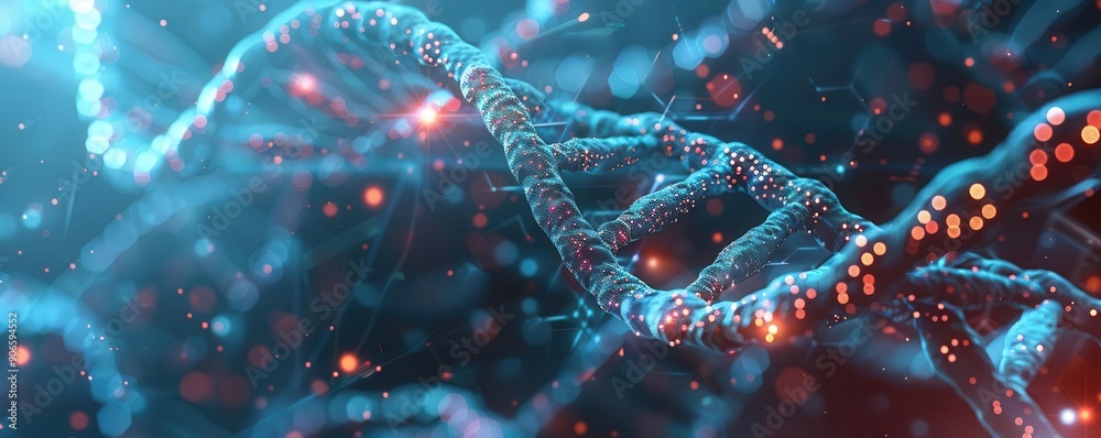 DNA research breakthroughs, cuttingedge advances, top view, innovative genetic solutions, cybernetic tone, Tetradic color scheme, copy space for text, DNA research breakthroughs, cuttingedge advances, top view, innovative genetic solutions, cybernetic tone, Tetradic color scheme, copy space for text,