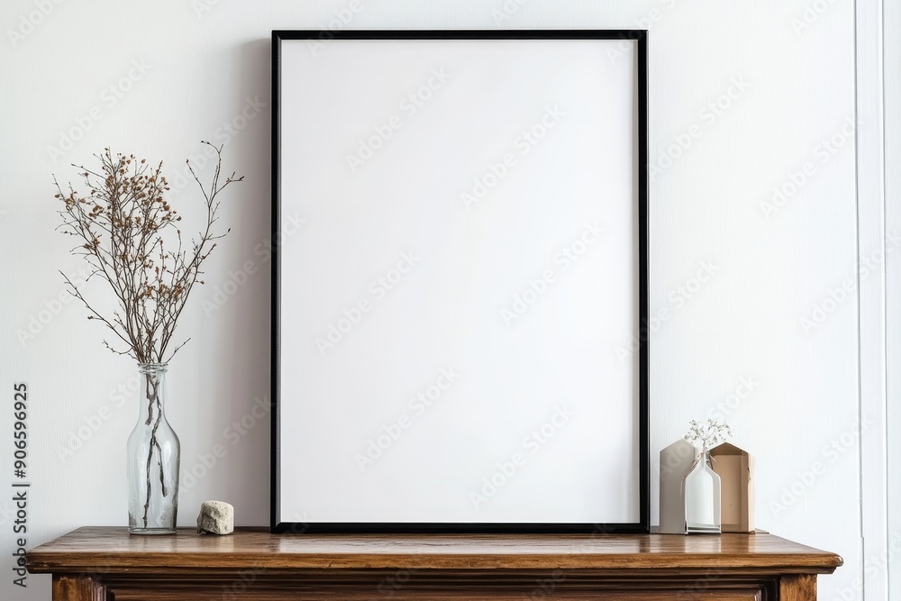 Canvas with gray wall background. Mockup poster frame. Canvas with gray wall background. Mockup poster frame.