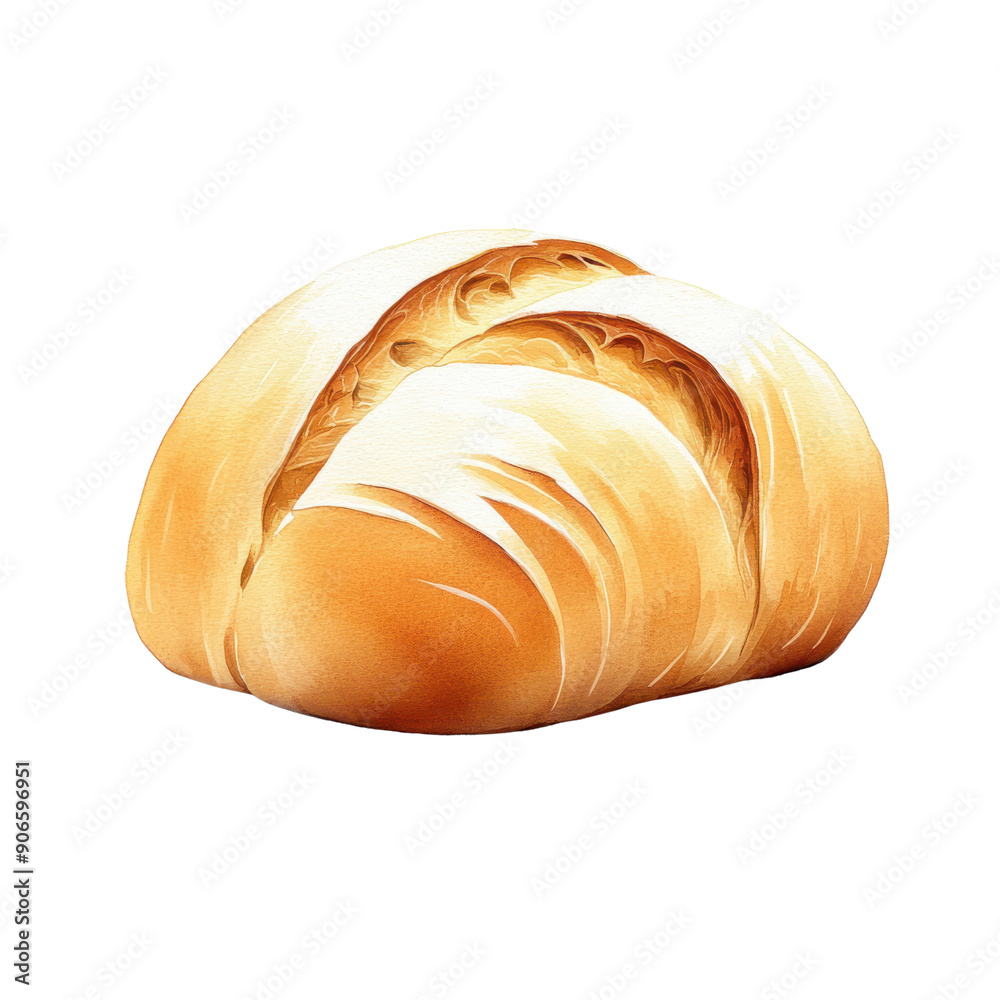 A piece of bread with a brown crust and a white interior A piece of bread with a brown crust and a white interior