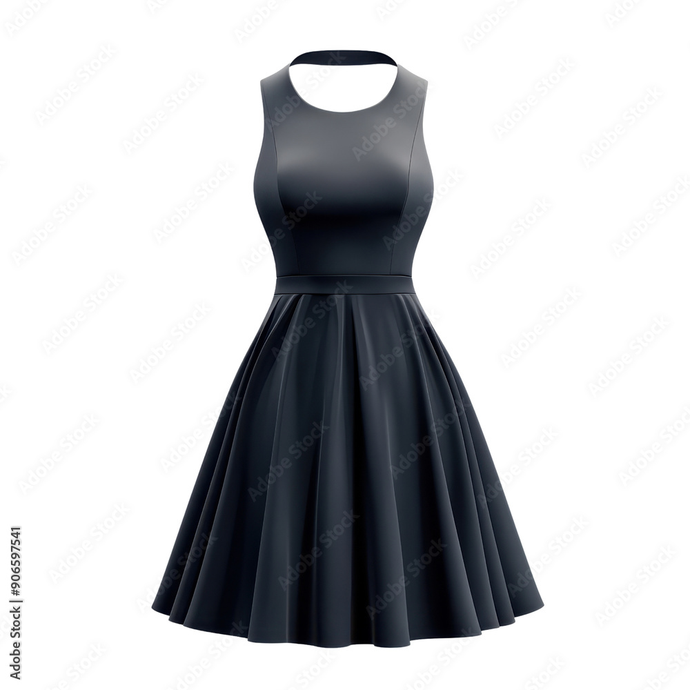 A black dress with a black neckline and a black skirt A black dress with a black neckline and a black skirt