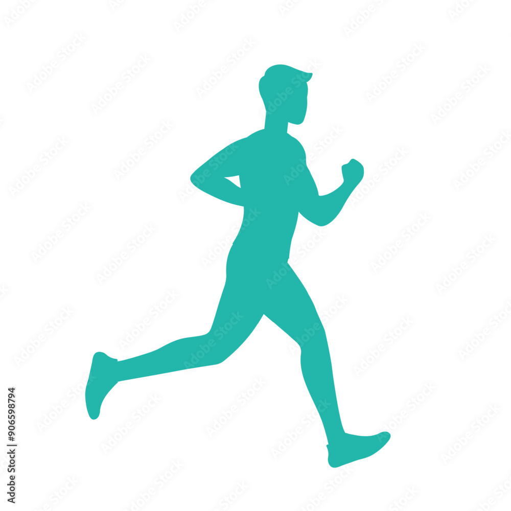 Vector shadow running man illustration. Flat design. Vector shadow running man illustration. Flat design.