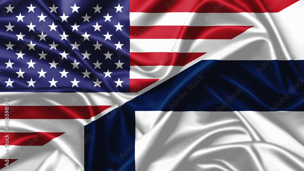 United waving flag of USA and Finland United waving flag of USA and Finland