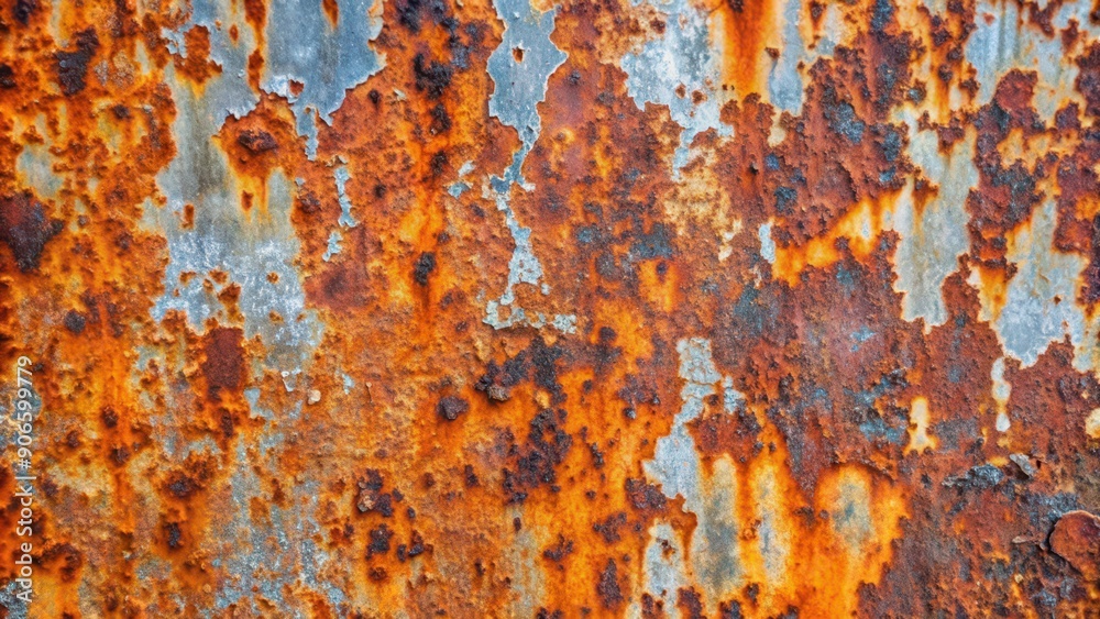Fototapeta premium Closeup of Rusty Metal Surface with Flaking Paint