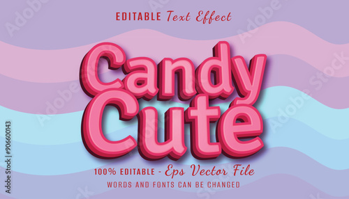 candy cute 3d text effect design