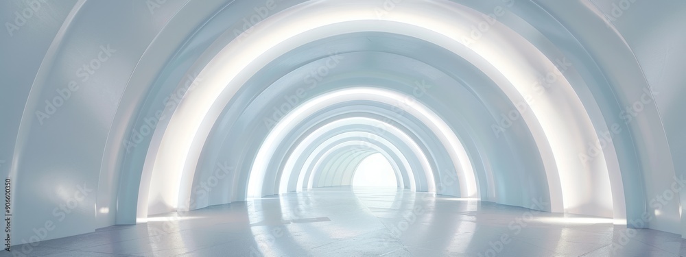 Abstract Tunnel of Light and Arched Structure