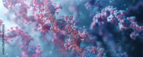 Ribosomes free in the cytoplasm, front view, highlighting their role in translating mRNA, technology tone, Tetradic color scheme, copy space for text,
