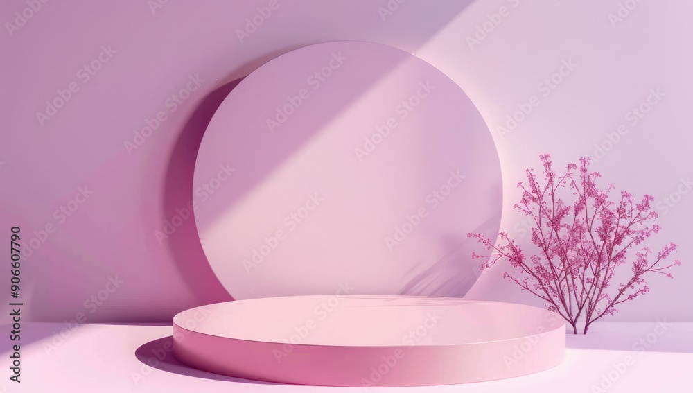Minimalist Pink Product Display with Flower Minimalist Pink Product Display with Flower