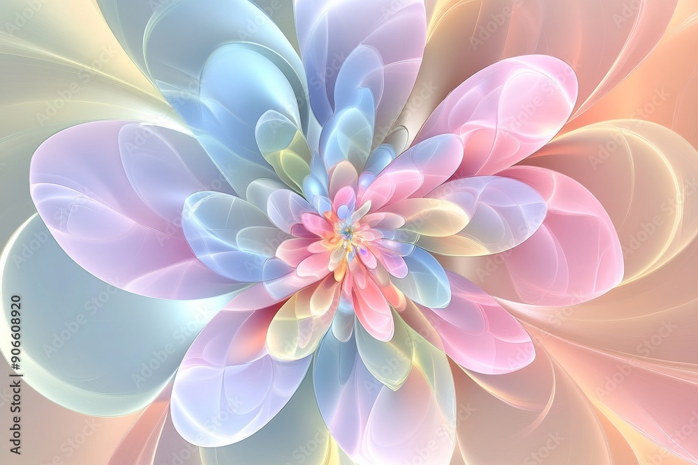 Fototapeta premium A delicate pastel flower with overlapping petals.