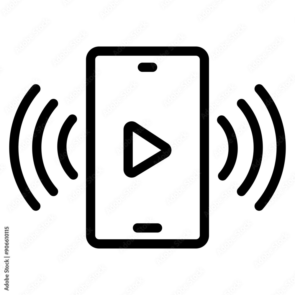 Smartphone with video player on the screen Smartphone with video player on the screen