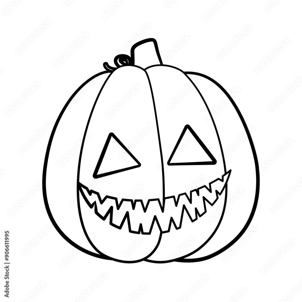 Jack O Lantern Outline Line Art. Cute Creepy Spooky Halloween Pumpkin Doodle. Easy Coloring Book Page Activity For Kids. Jack O Lantern Outline Line Art. Cute Creepy Spooky Halloween Pumpkin Doodle. Easy Coloring Book Page Activity For Kids.