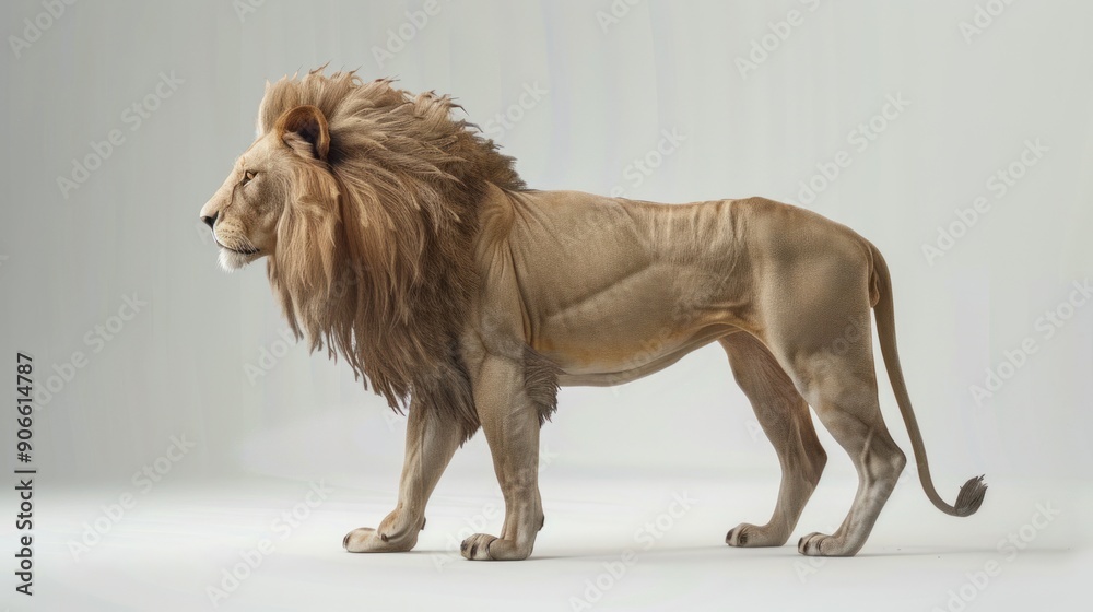 Obraz premium Majestic Lion in Studio Setting