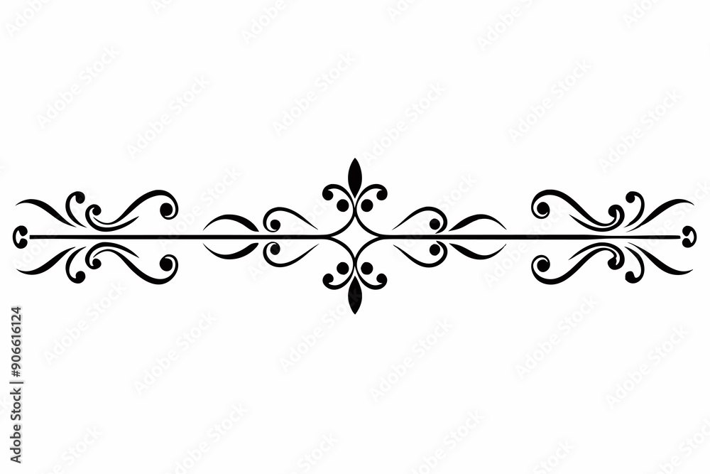 graphic with a black white and pink elegant plant flower sakura ornament on an isolated background
