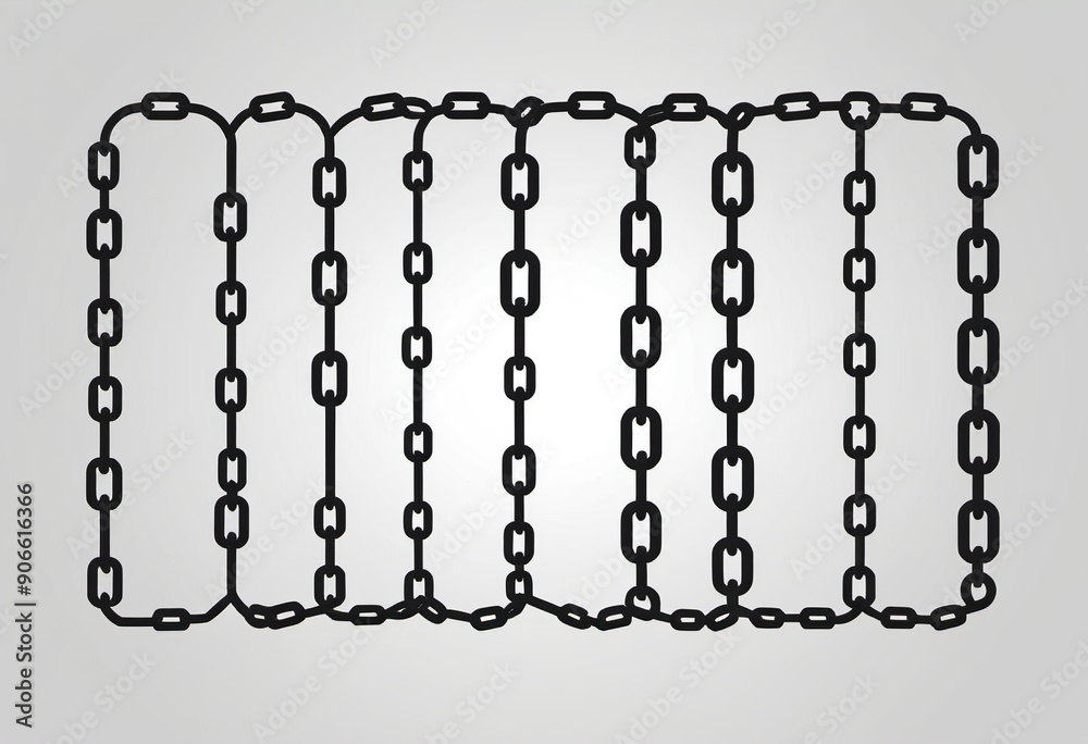 Simple Metal Chain Icon: Vector Silhouette for Minimalist Design