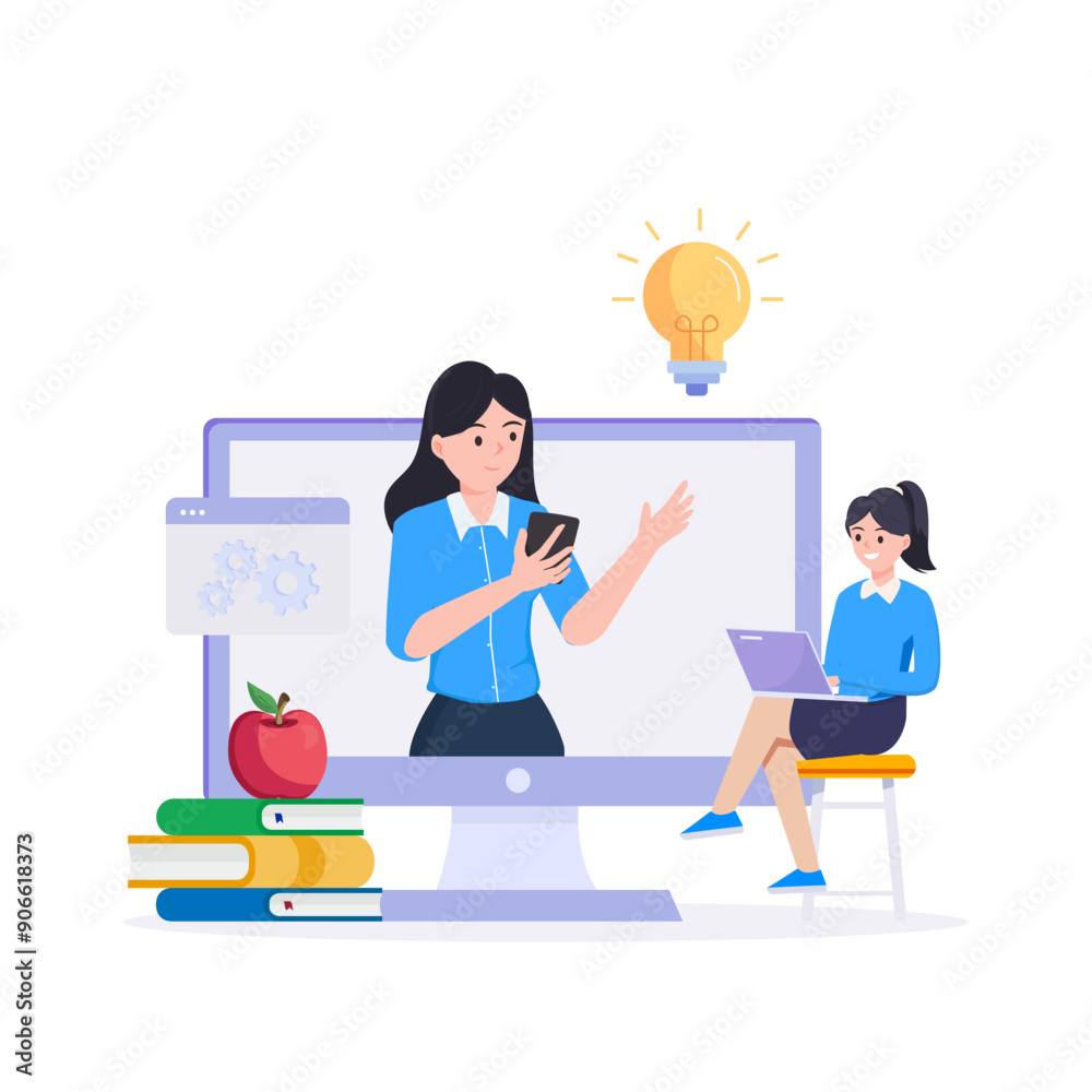 Learning online or digital e-learning studying process Learning online or digital e-learning studying process