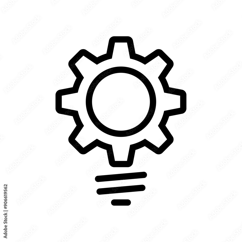 Innovation icon. Light bulb with cogwheel symbol Innovation icon. Light bulb with cogwheel symbol