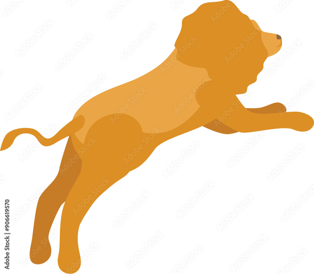 Powerful lion jumping, an illustration depicting the strength and agility of the king of the jungle Powerful lion jumping, an illustration depicting the strength and agility of the king of the jungle