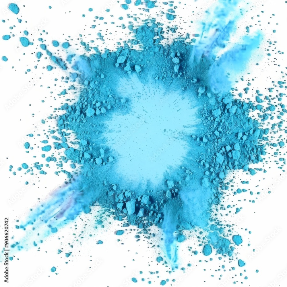 Blue powder explosion isolated on white background Blue powder explosion isolated on white background