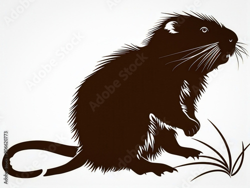 Beaver Shape Isolated on Wh...