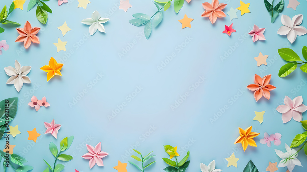 Starfruit fruit pattern border on pastel background illustration Starfruit fruit pattern border on pastel background illustration