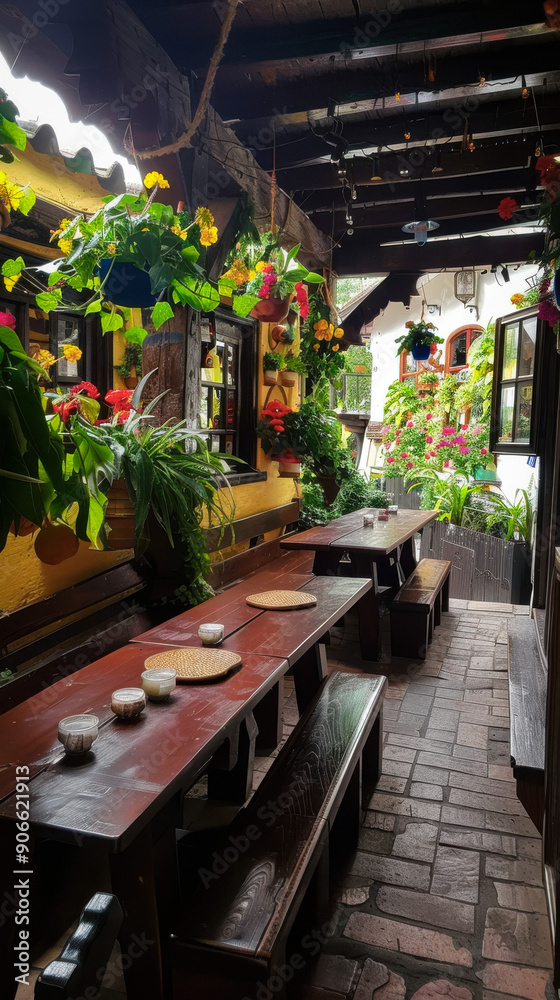 Fototapeta premium Dynamic Romanian Restaurant Ambiance - Cultural Art